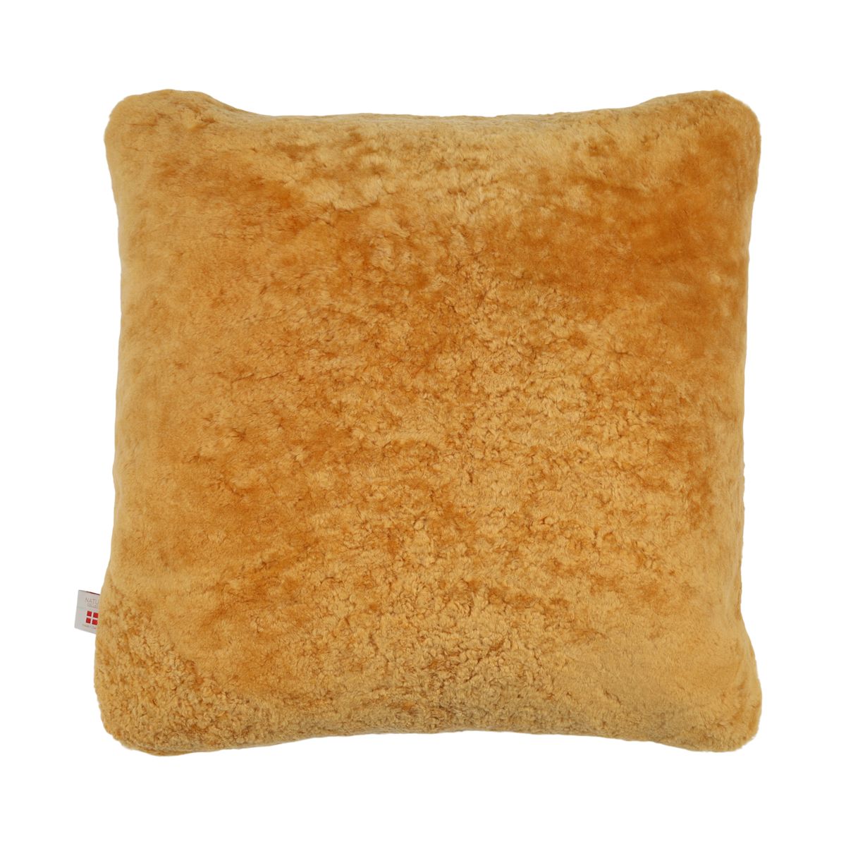 Coussin premium en peau de mouton | Poils longs | Nouvelle-Zélande | Double face Jaune Moutarde