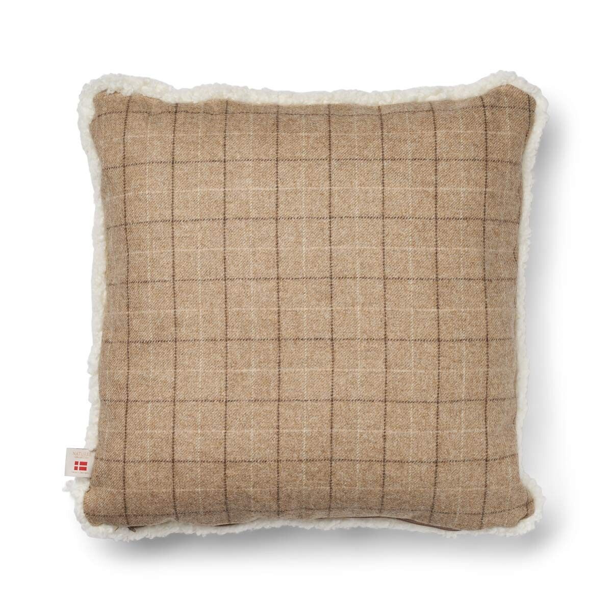 Coussin une face Avoine-Beige/Ivoire