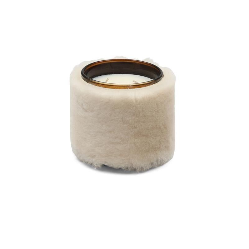 Bougie parfumée avec peau de mouton  