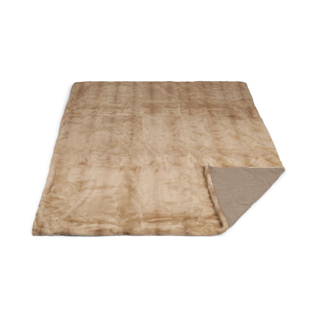 Jeté en vison avec revers en cachemire | Palomino | 165 × 200 cm