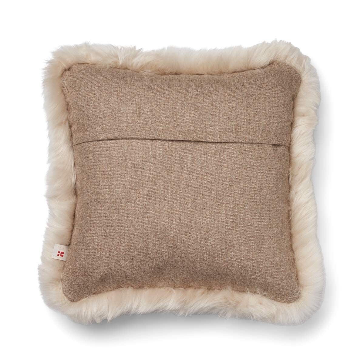 Coussin en peau de mouton longue laine Beige/Linen