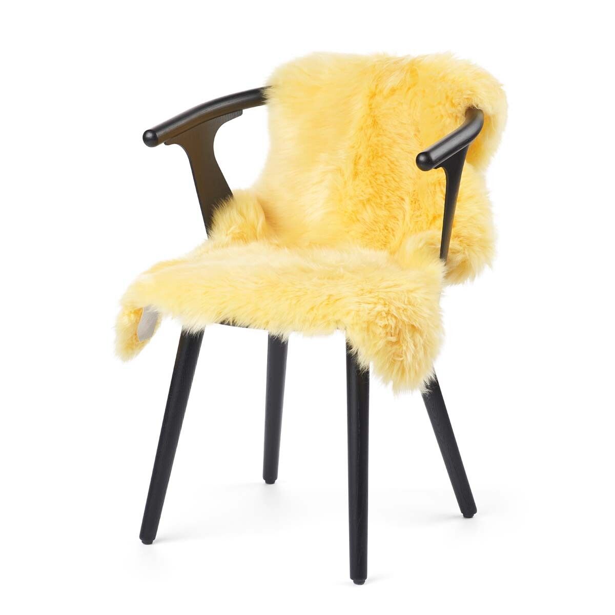 Peau de mouton de Nouvelle-Zélande à laine longue 90 cm Citron