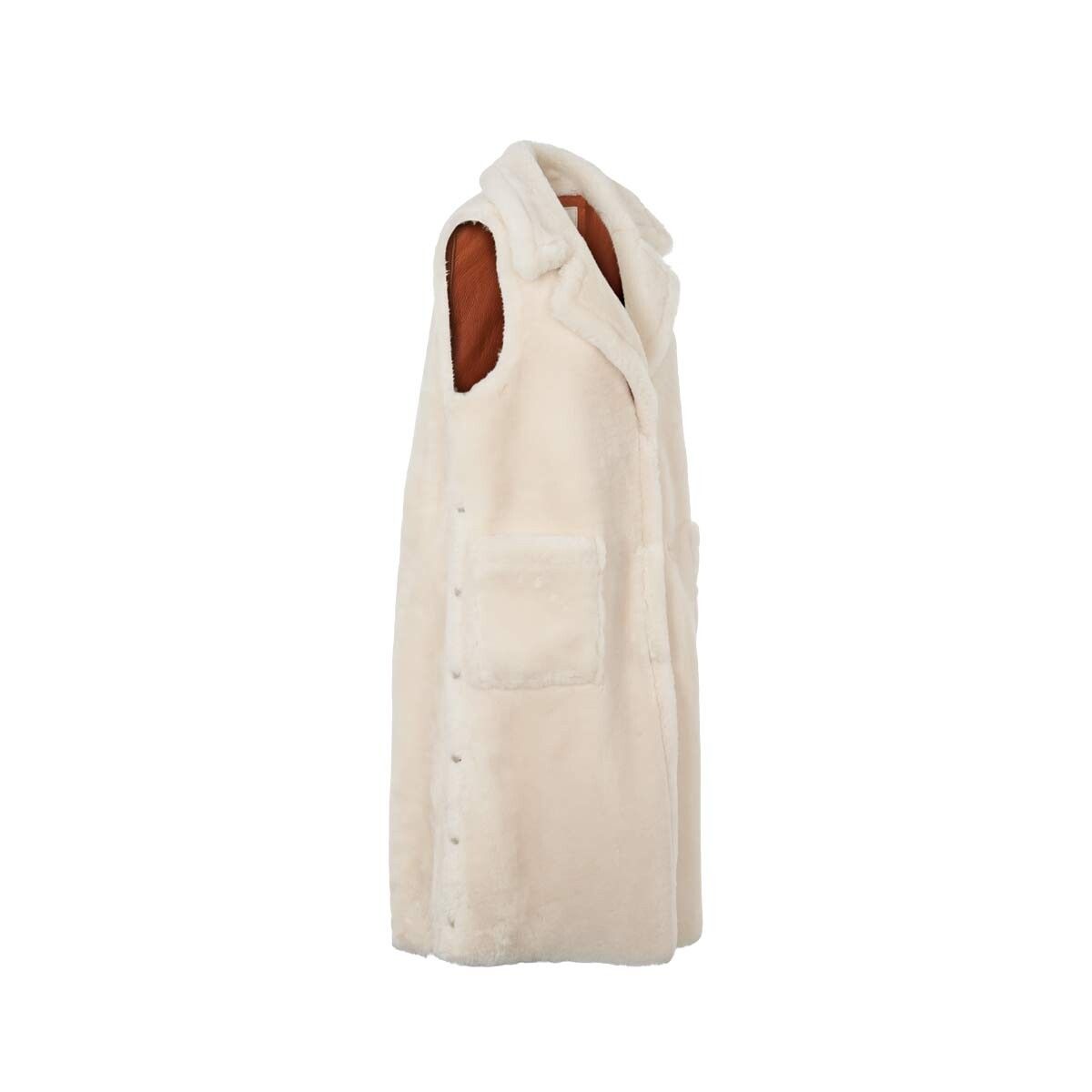 Gilet Raelynn Cuir brun/ivoire