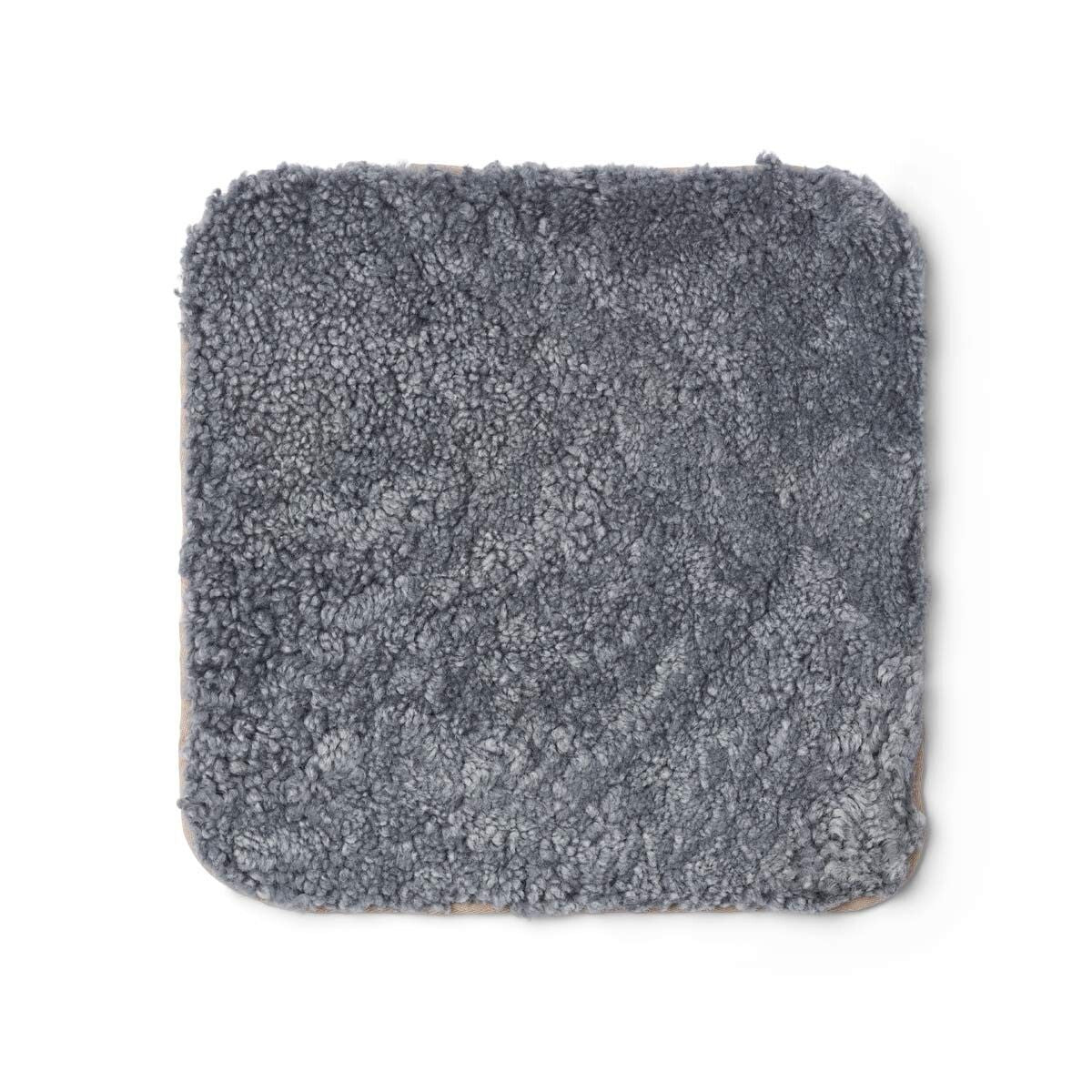 Dessus de siège en peau de mouton tibétaine | Ø38 cm Gris Léger