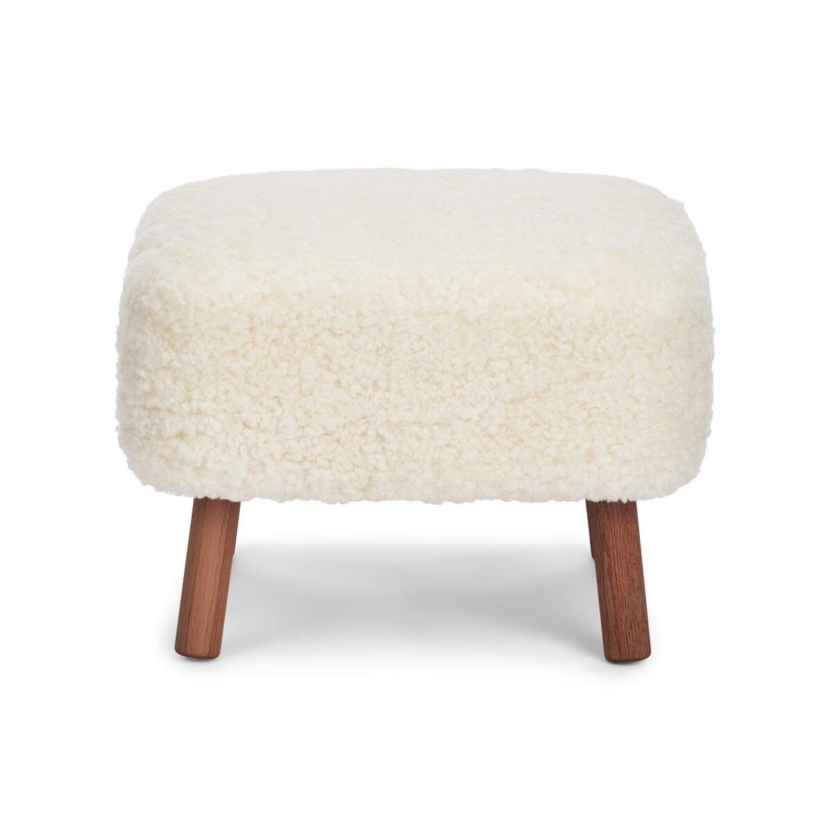 Repose-pieds Emily | Peau de mouton  | Laine courte Ivoire