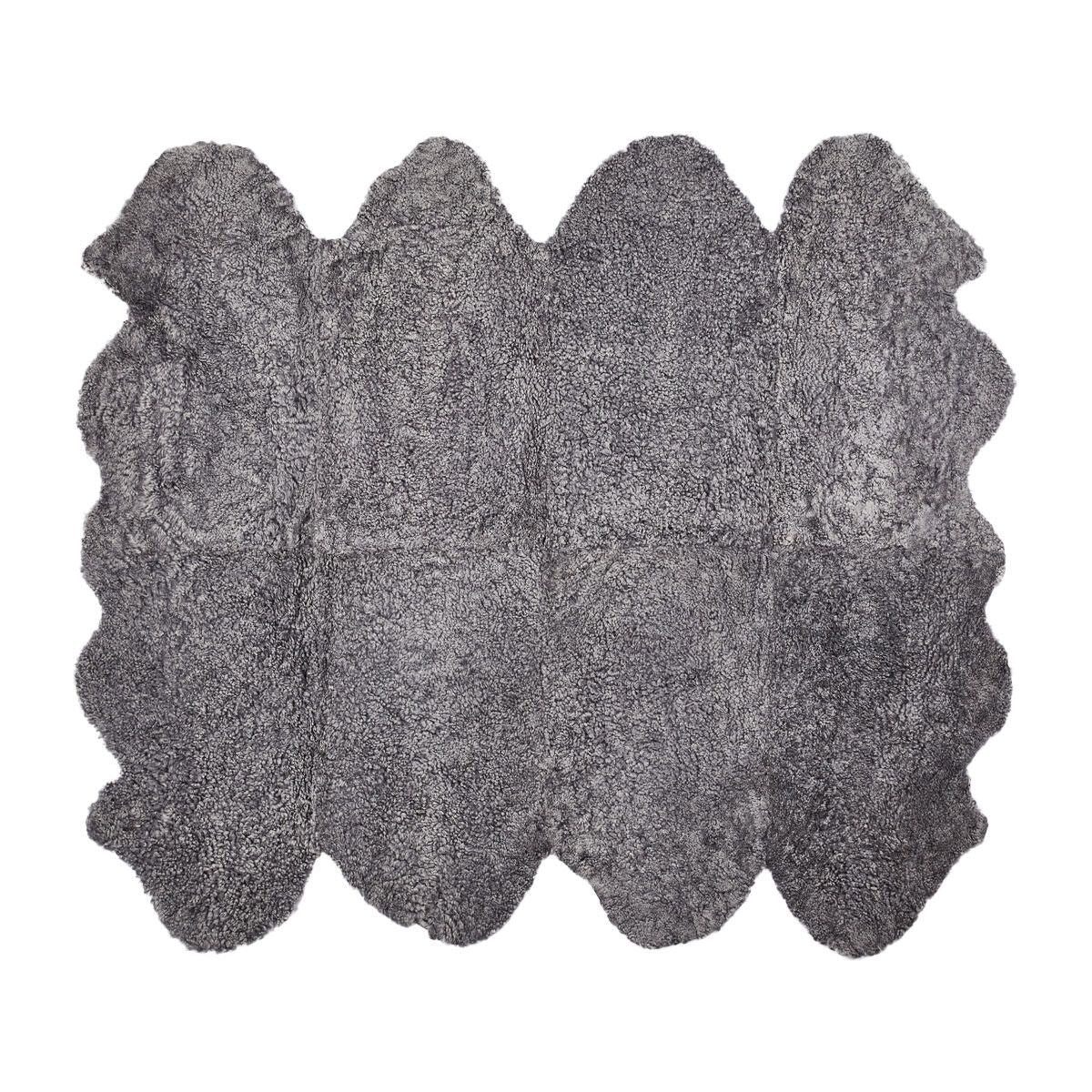 Peau de mouton de Nouvelle-Zélande à laine courte bouclée 90 cm Top de neige gris clair
