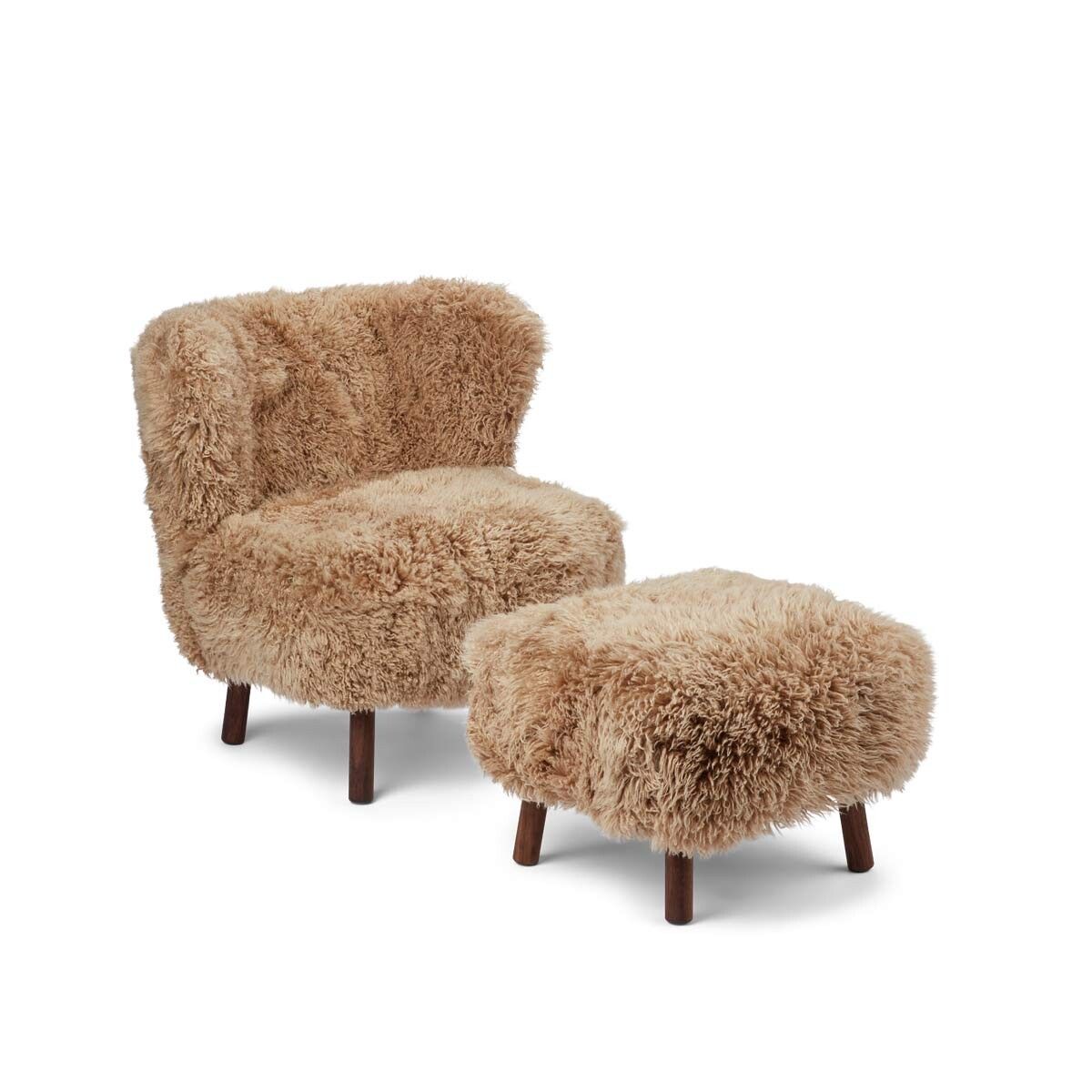 Repose-pieds Emily | Peau de mouton  | Laine courte Miel