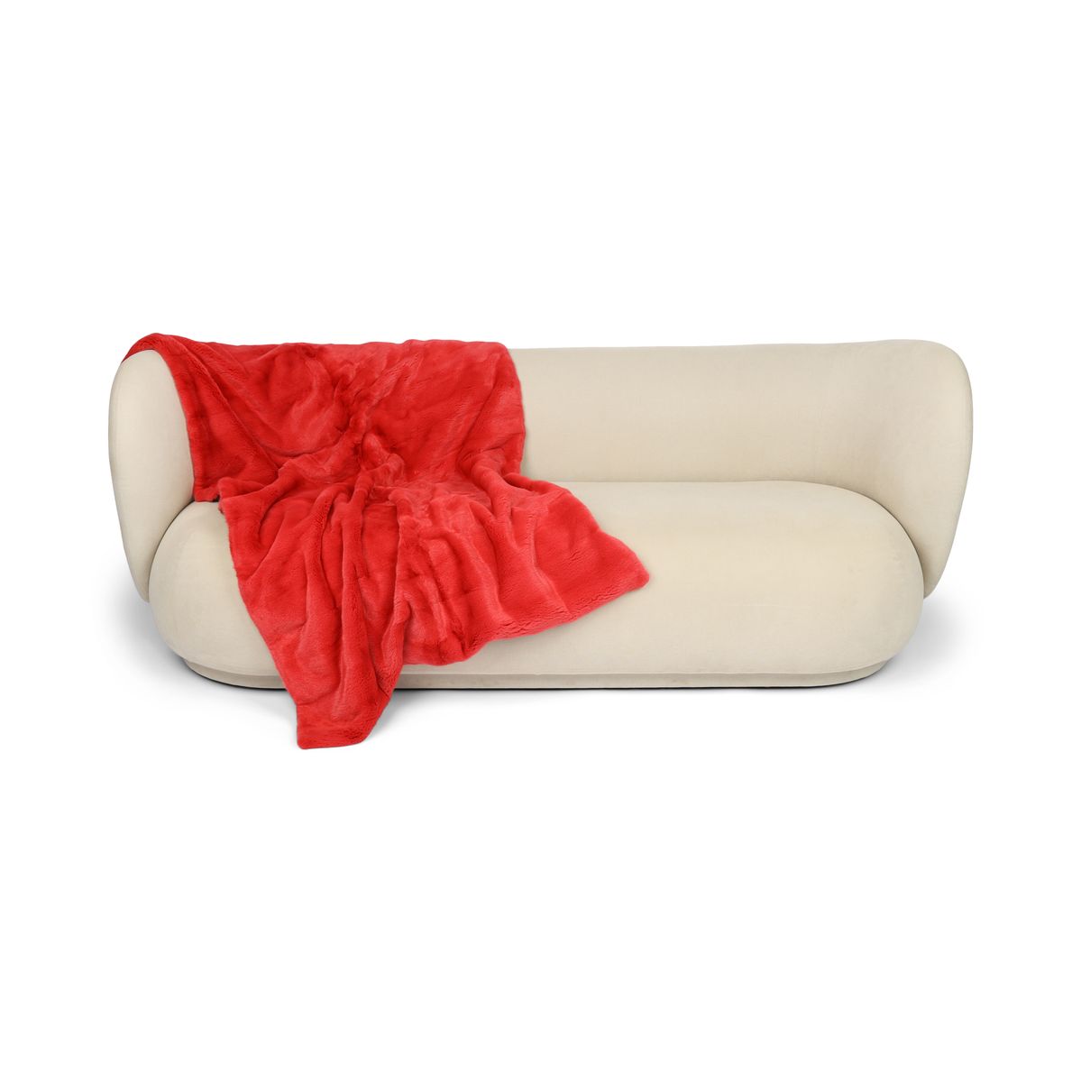 Plaid en vison | Dos en cachemire | Rouge | 104x170 cm