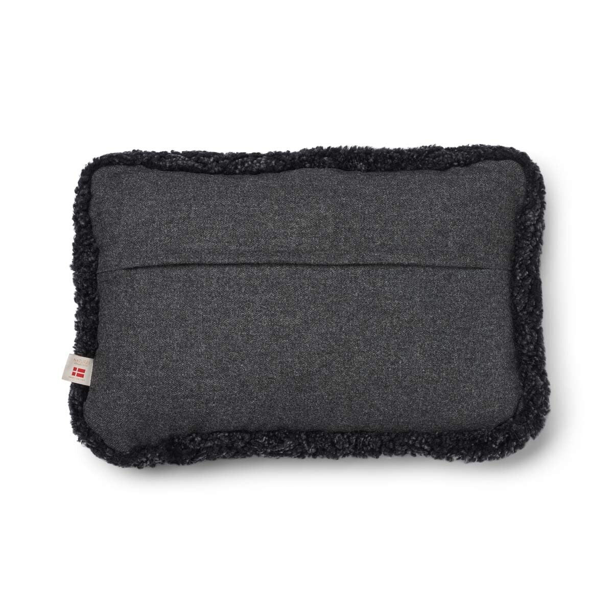 Coussin en laine courte de mouton Anthracite/Anthracite