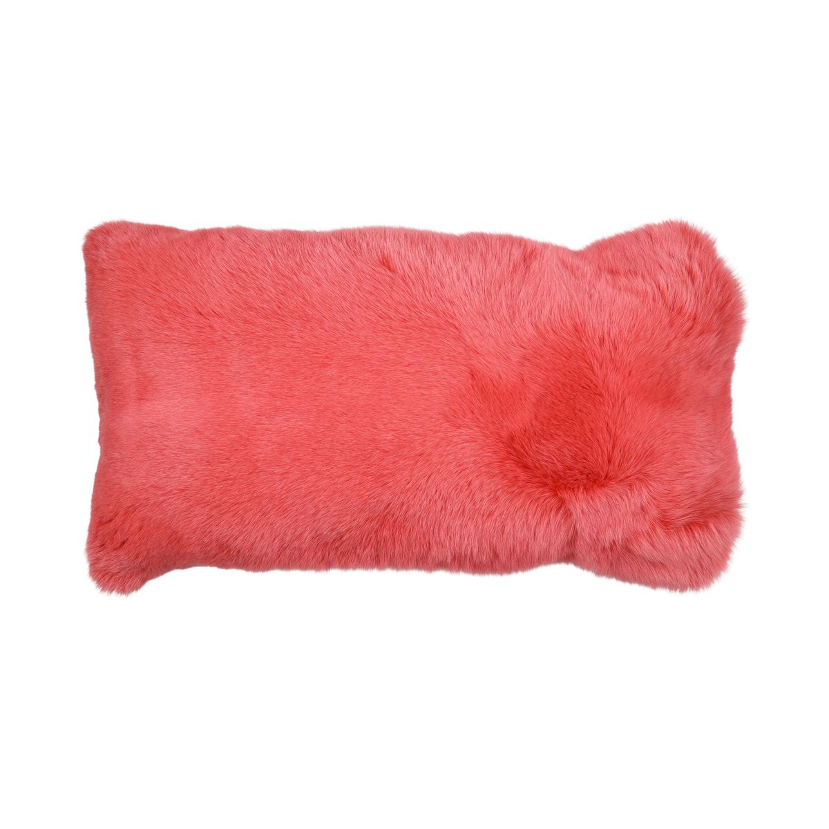 Coussin Premium en Renard | Dos en Cachemire | Norvège | Corail Pêche | 45x85 cm