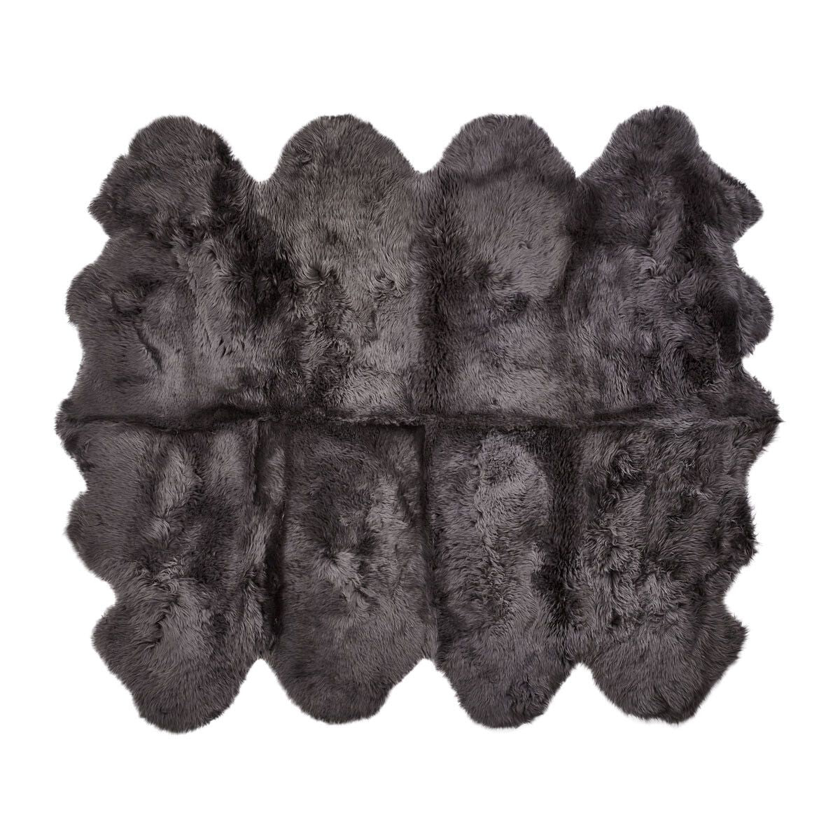 Peau de mouton de Nouvelle-Zélande à laine longue 180x214 cm Acier