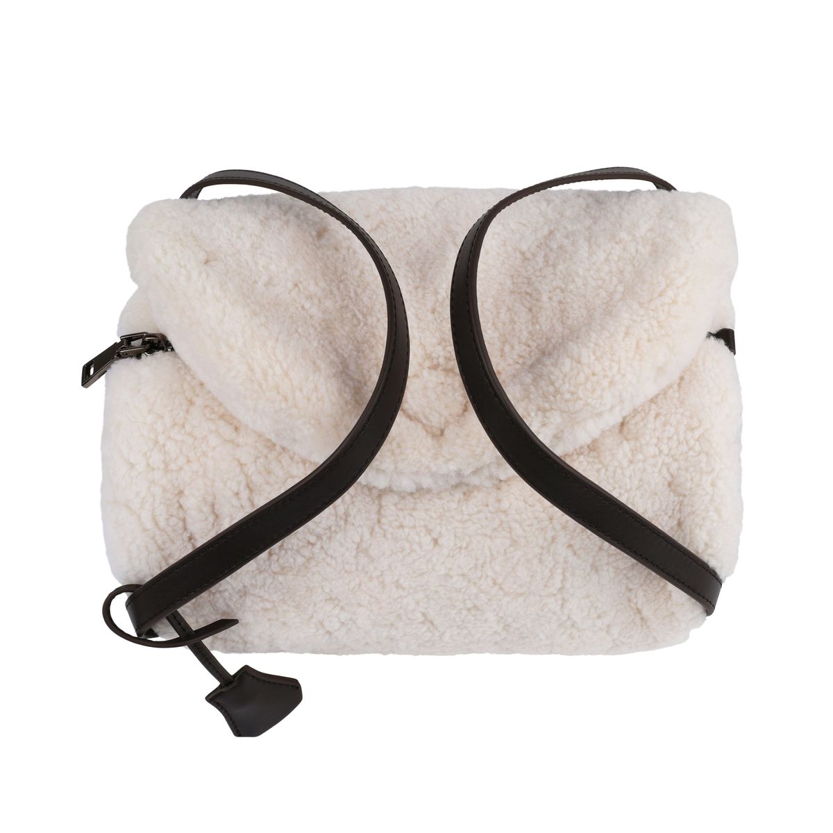 Sac Gloria | Peau de mouton Ivoire/Marron