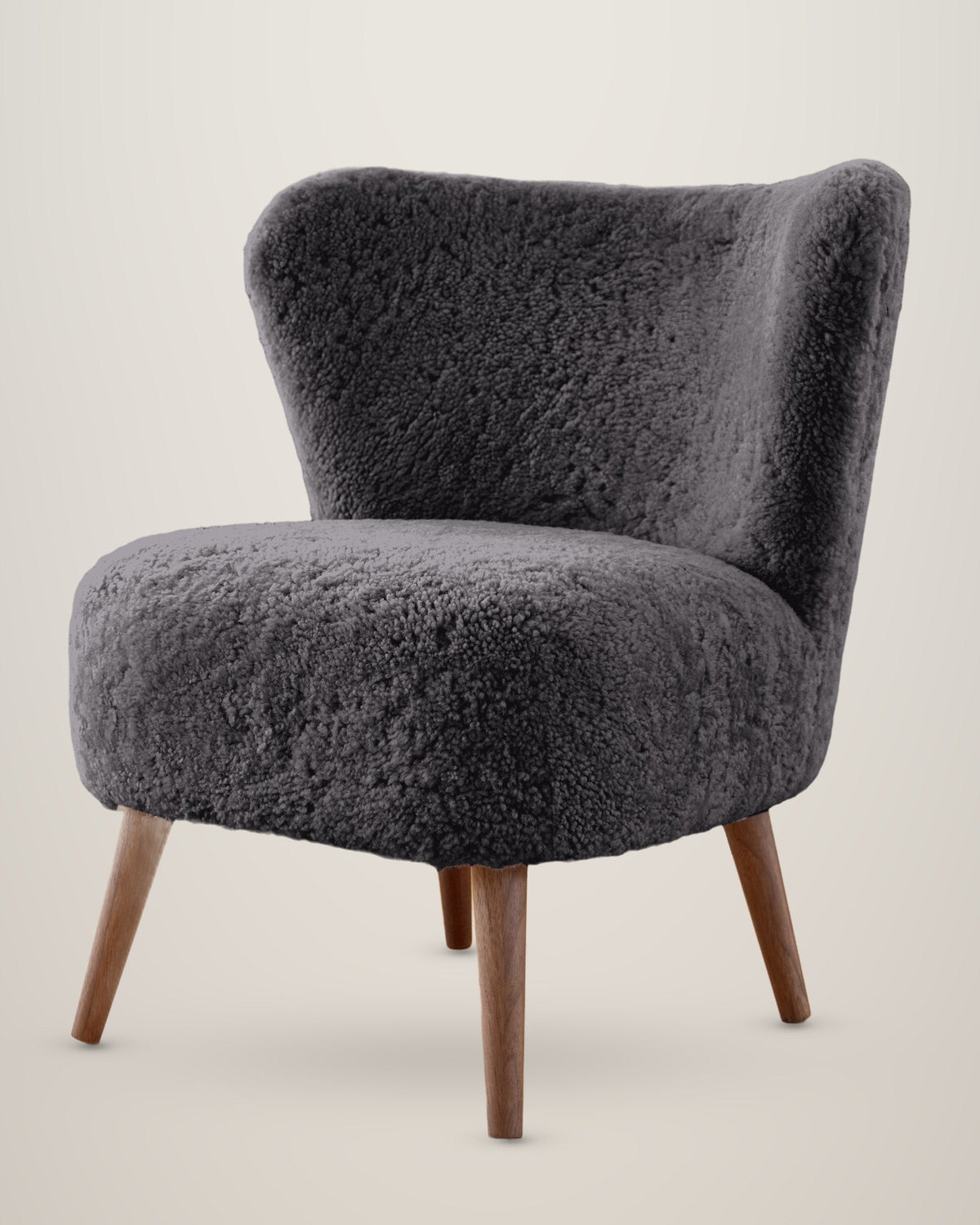 Fauteuil en peau d’agneau à poils courts – Anthracite