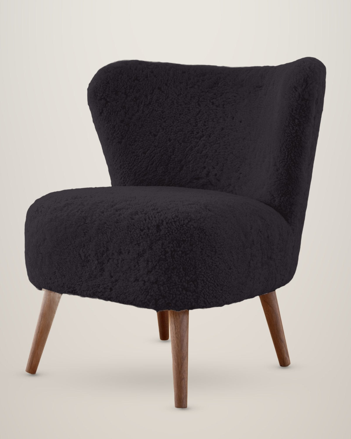 Fauteuil en peau d’agneau à poils courts – Noir