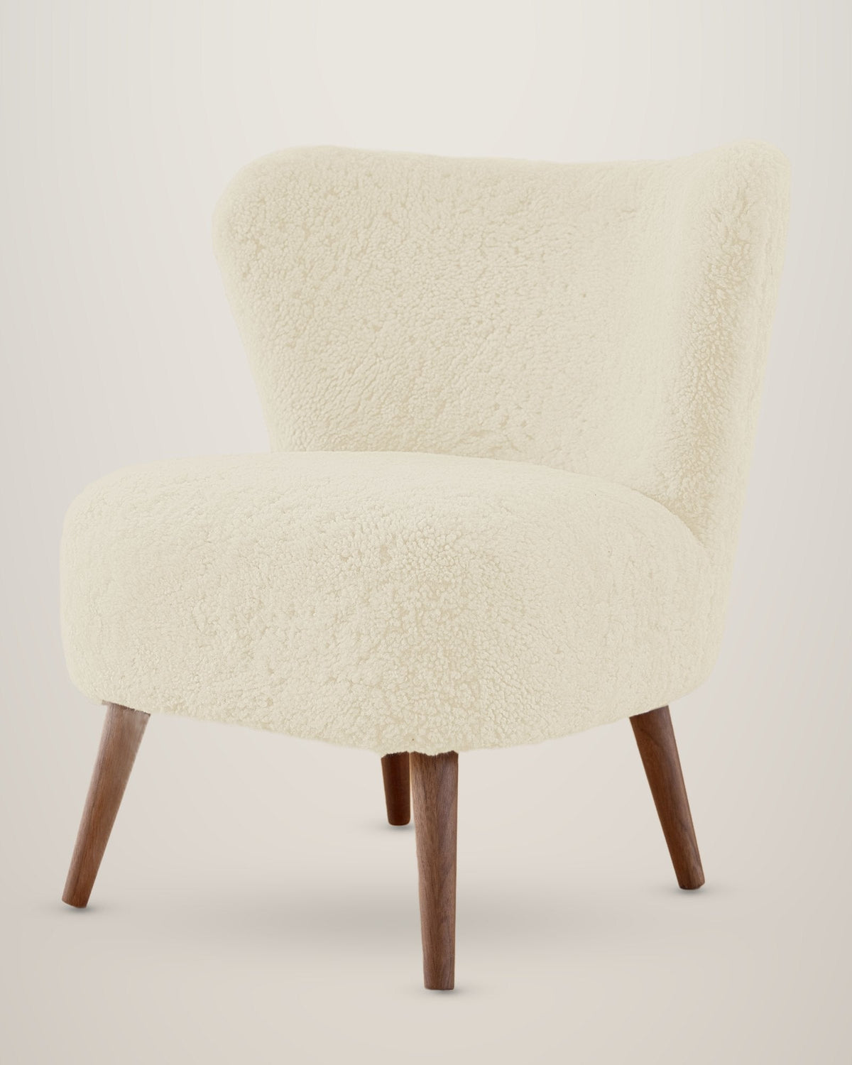 Fauteuil en peau d’agneau à poils courts – Blanc